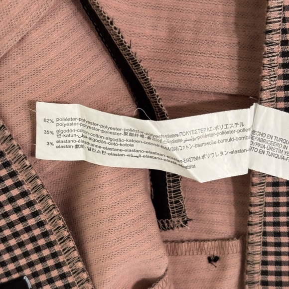 Zara Black & Pink Gingham Check Pleated Shorts - Size S - Picture 8 of 8